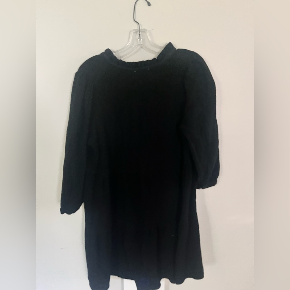 Olivaceous 100% Cotton Black Long-Sleeve Peasant Tunic Dress - Picture 2 of 5
